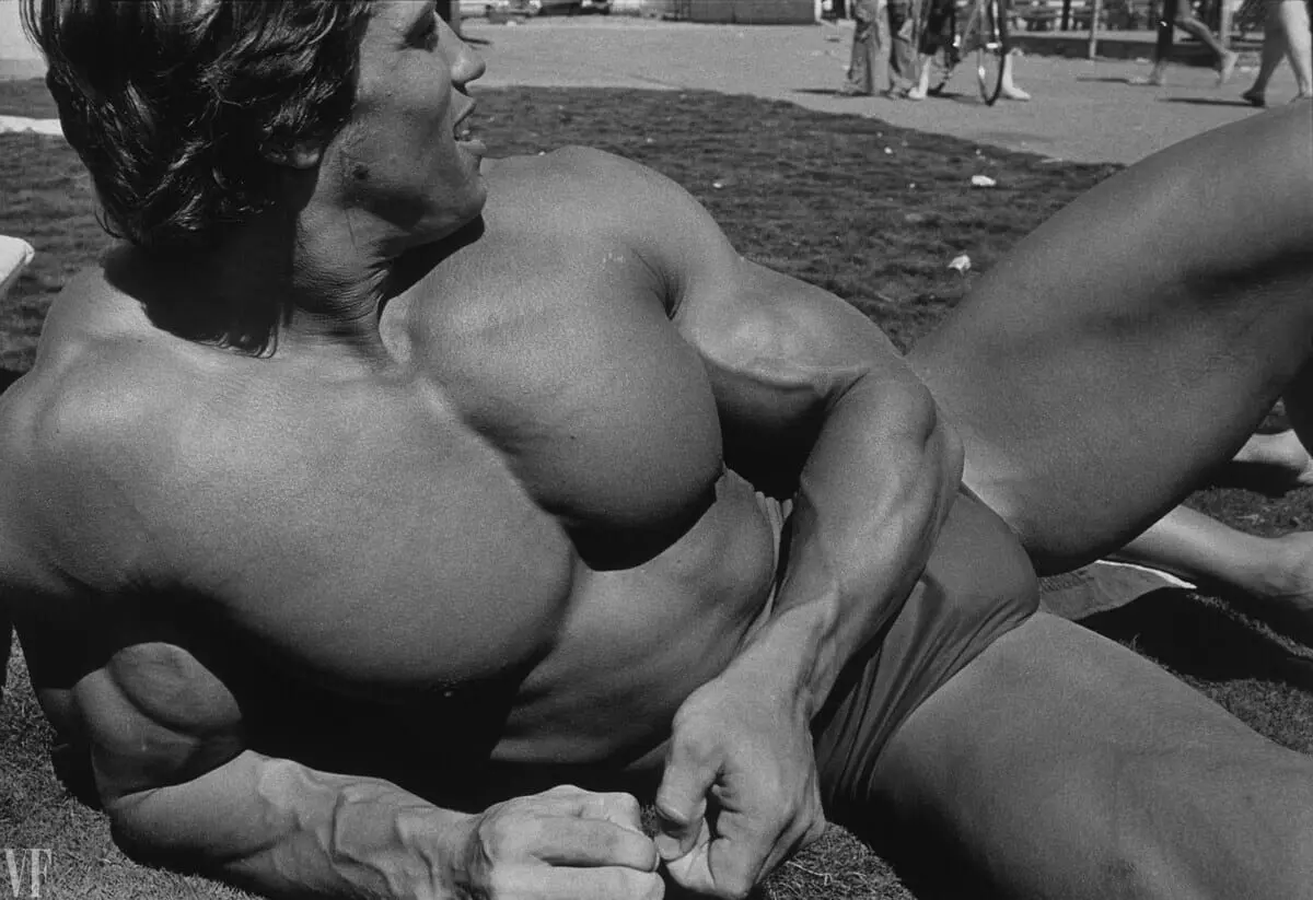 Arnold Schwarzenegger chest from Pumping Iron