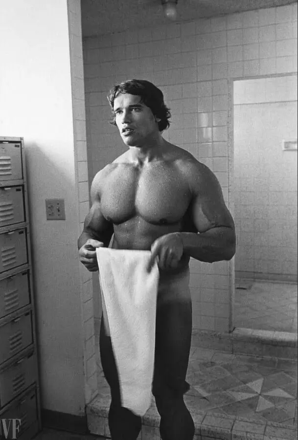 Arnold Schwarzenegger naked in Pumping Iron