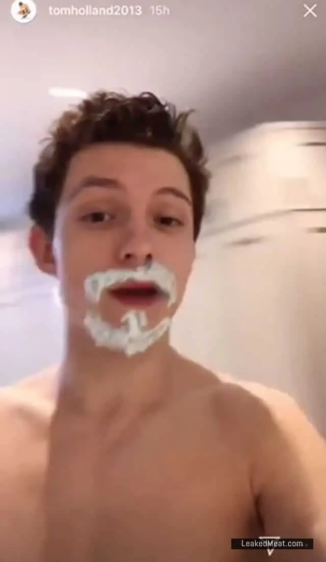 Tom Holland shower shaving naked