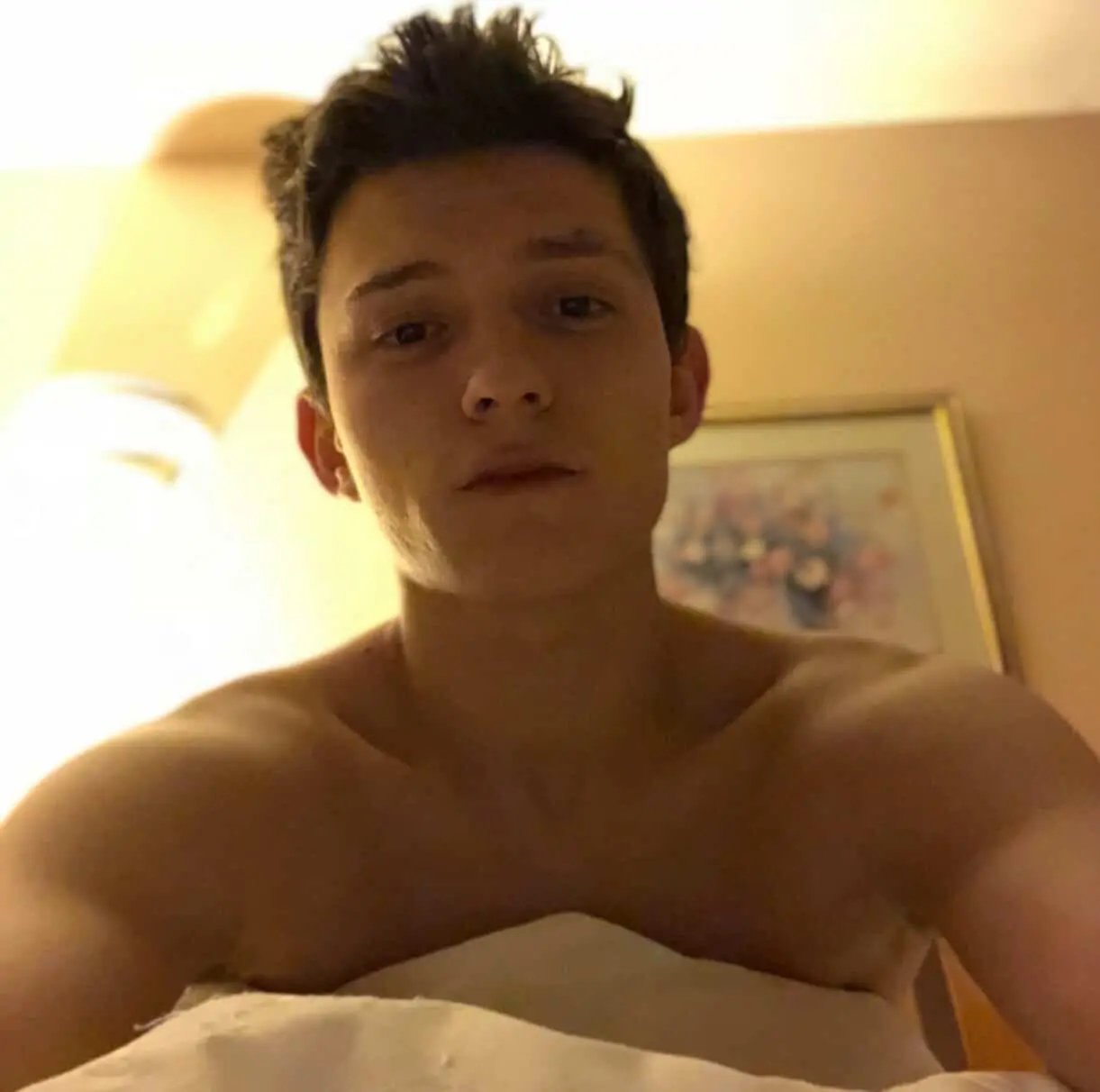 Tom Holland sexy in bed