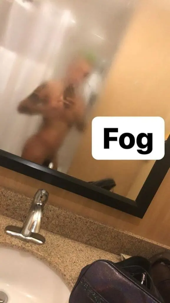 Aja foggy mirror selfie
