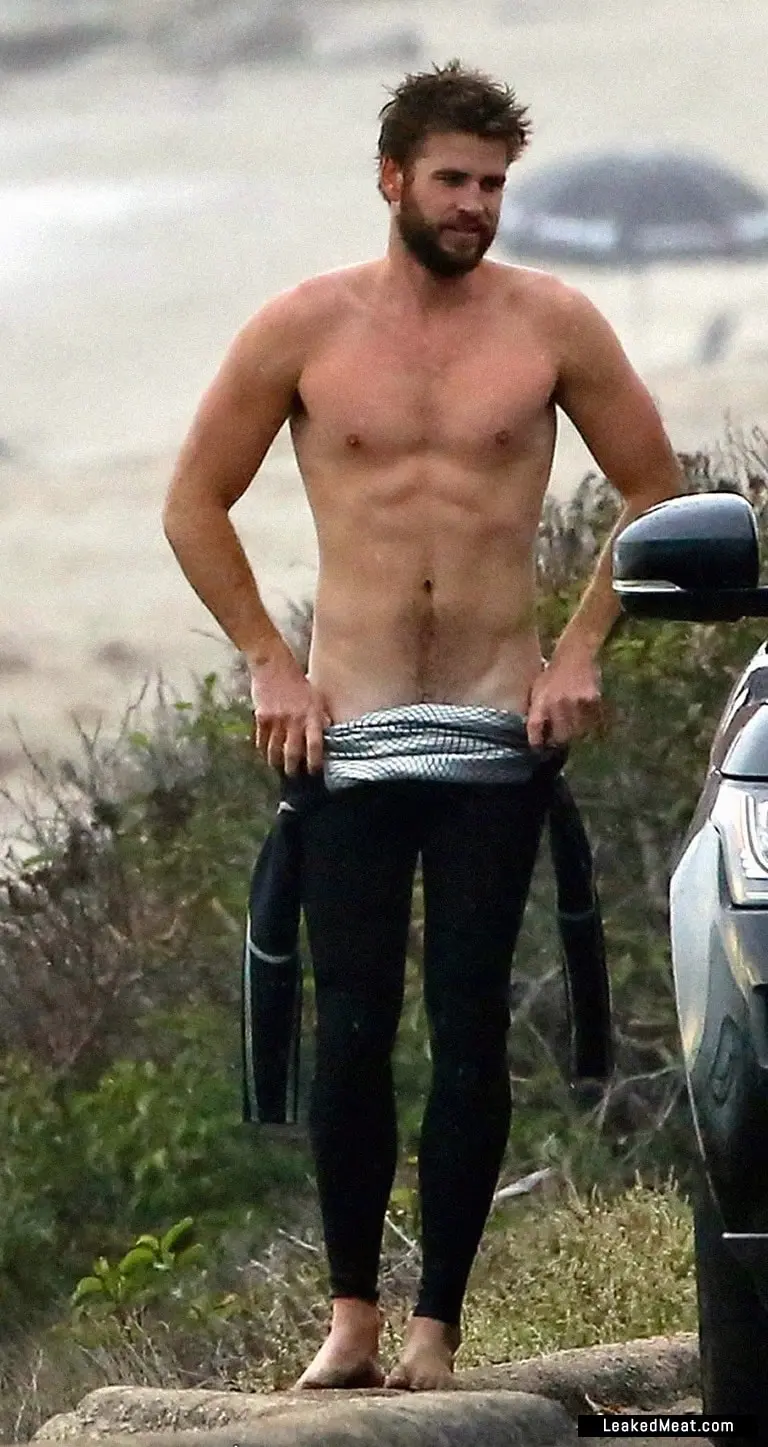 Liam Hemsworth undressing pubic hair
