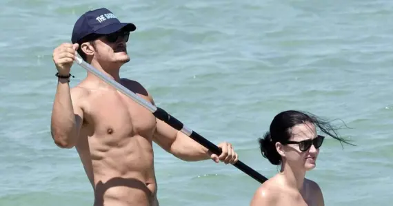 Orlando Bloom paddleboarding with Katy Perry