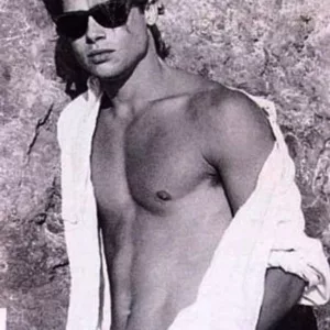 Brad Pitt black and white modeling