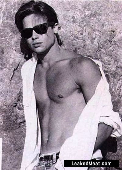 Brad Pitt black and white modeling