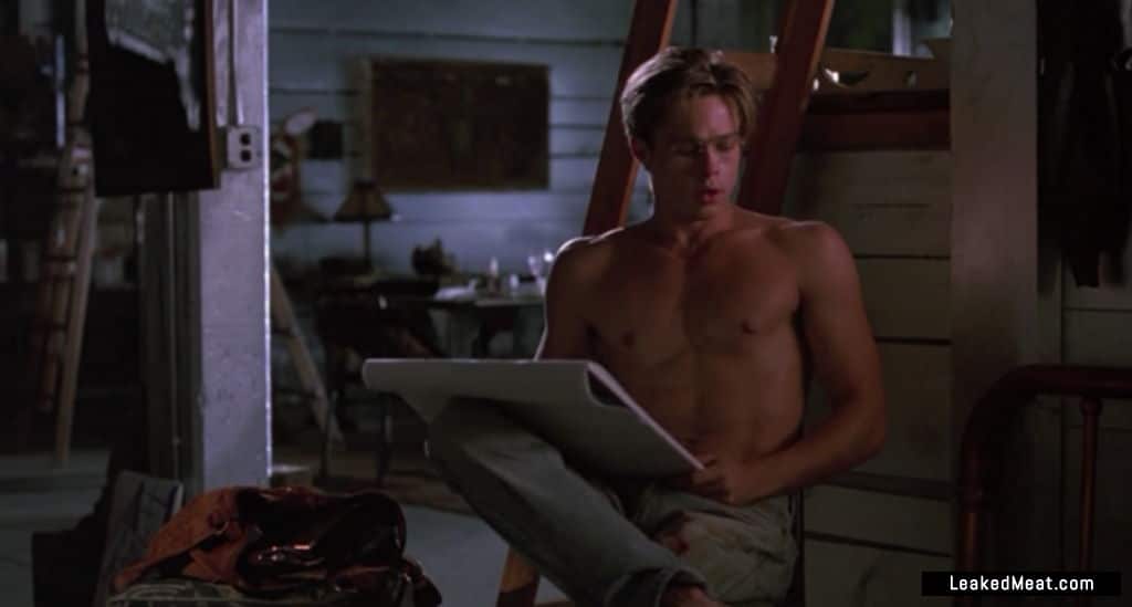 Brad Pitt shredded abs screencap