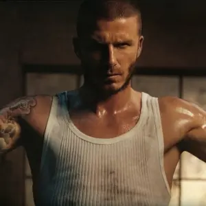 David Beckham sexy and sweaty pic