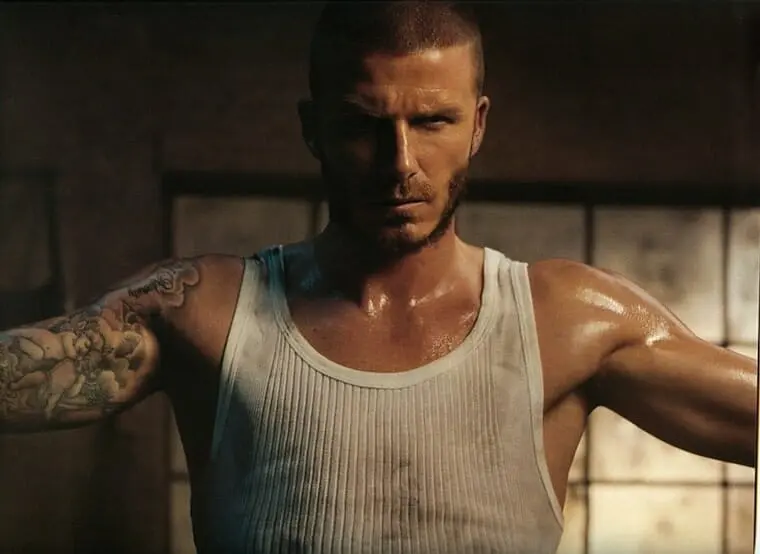 David Beckham sexy and sweaty pic