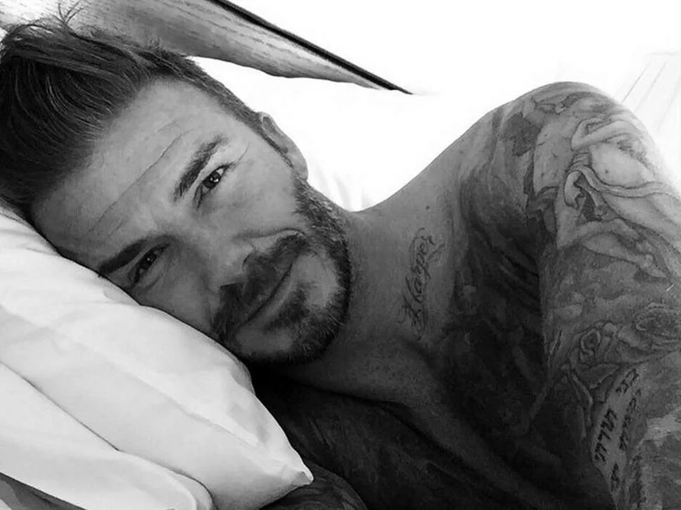 David Beckham naked selfie in bed