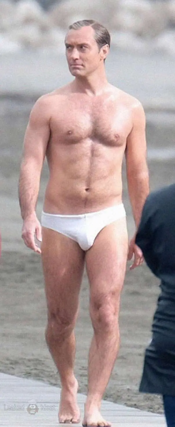 Jude Law shirtless bulge The New Pope