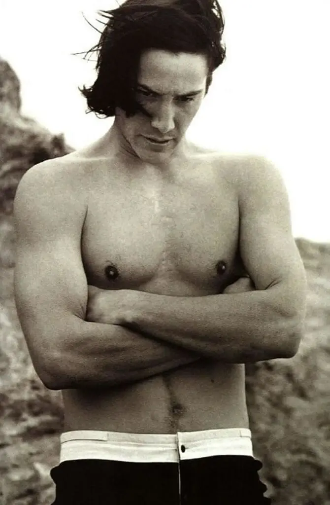 Keanu Reeves bare chested