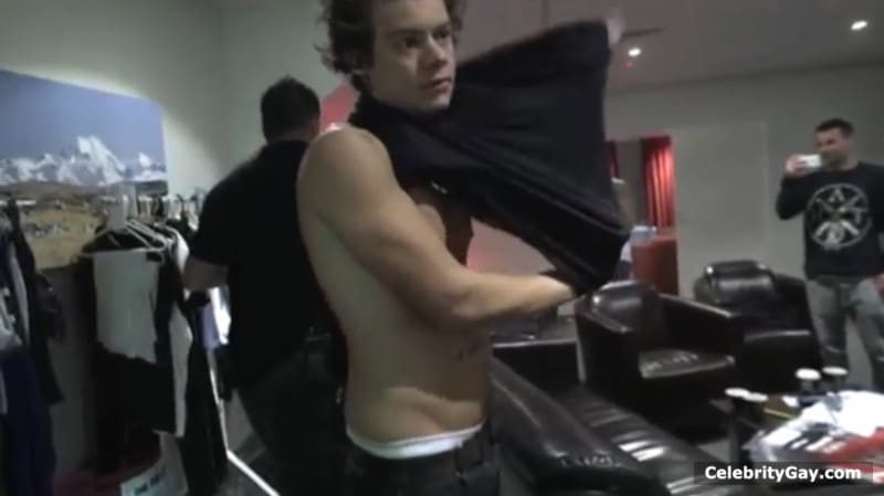 Harry Styles getting undressed