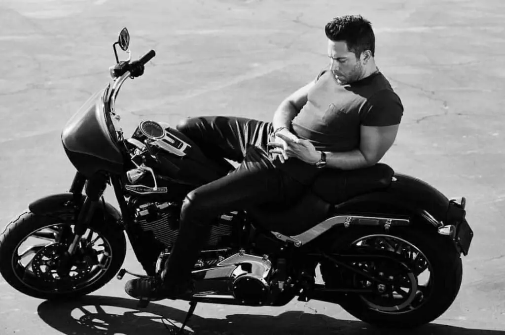 Zachary Levi hot body motorcycle