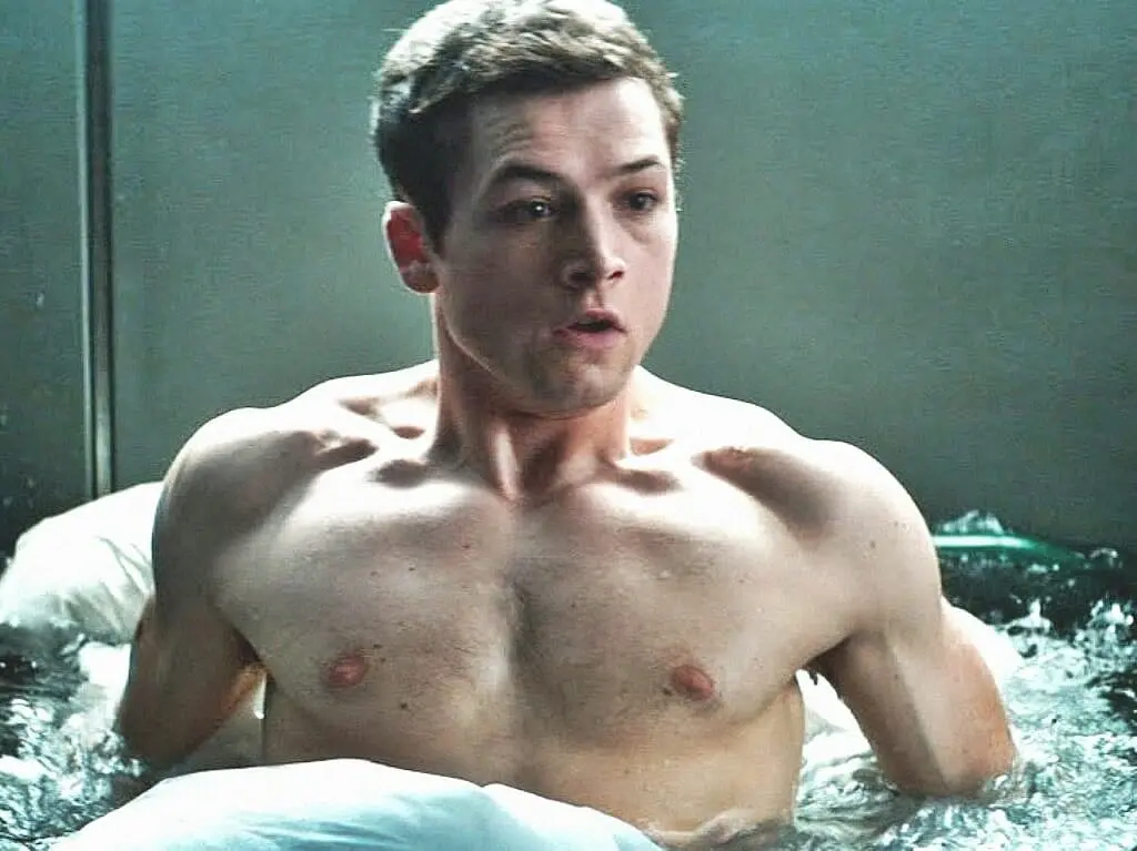 Taron Egerton shirtless muscles