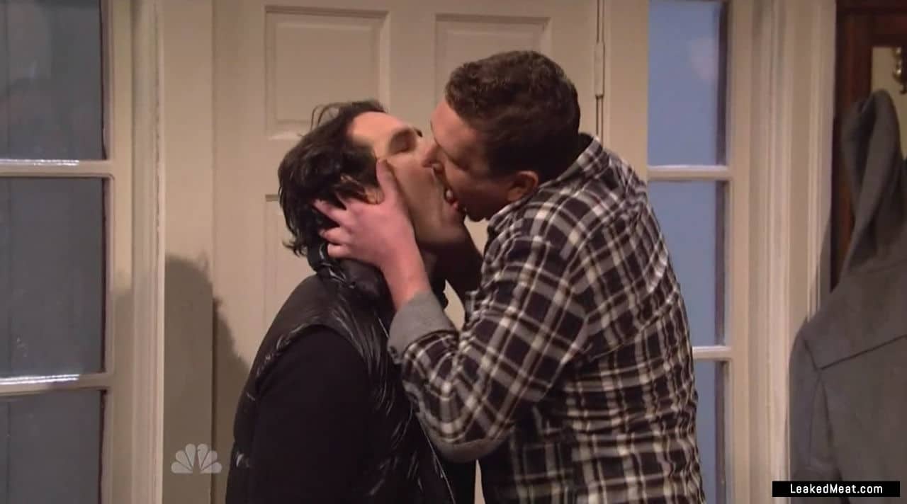 Paul Rudd french kissing a man