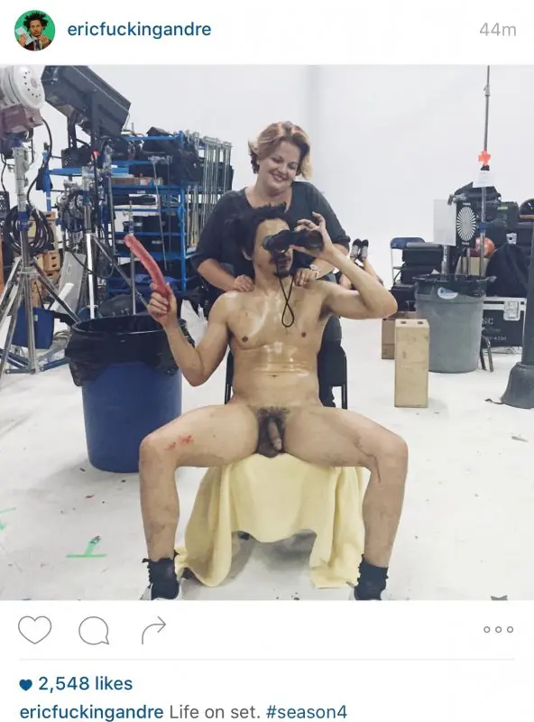 Eric André dick pic on set from Instagram