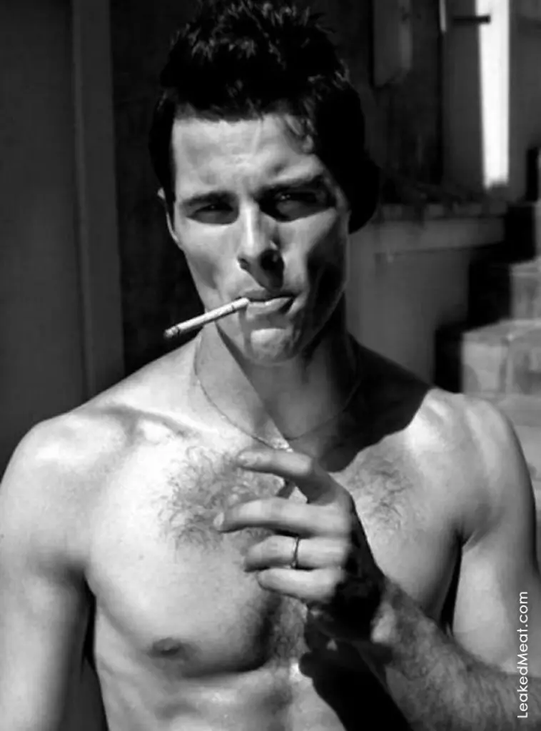 James Marsden shirtless with a cigarette